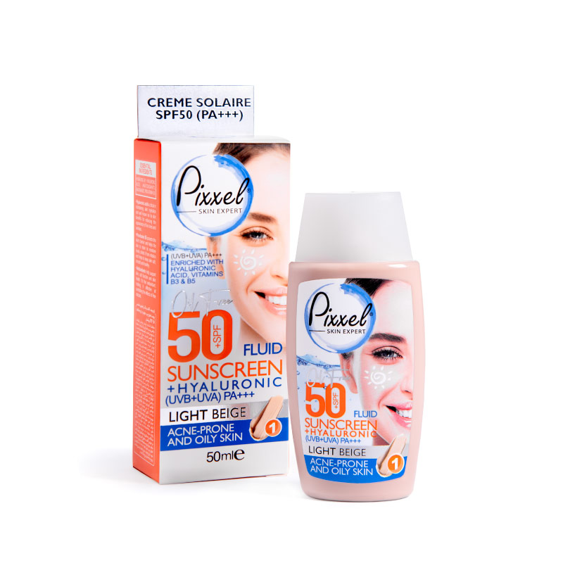 کرم ضد آفتاب رنگی بژ روشن پوست چرب پیکسل با SPF50