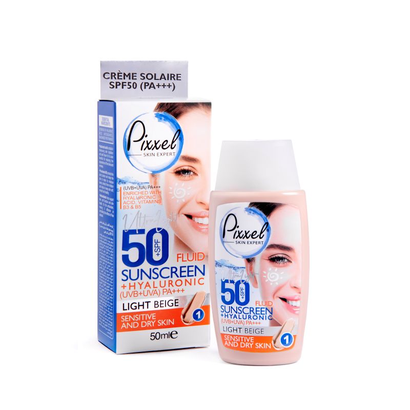 کرم ضد آفتاب بژ روشن پوست خشک و حساس پیکسل با SPF50